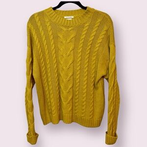 Zara Knitwear Girls Cable Knit Sweater Mustard Yellow Size 13-14 Years